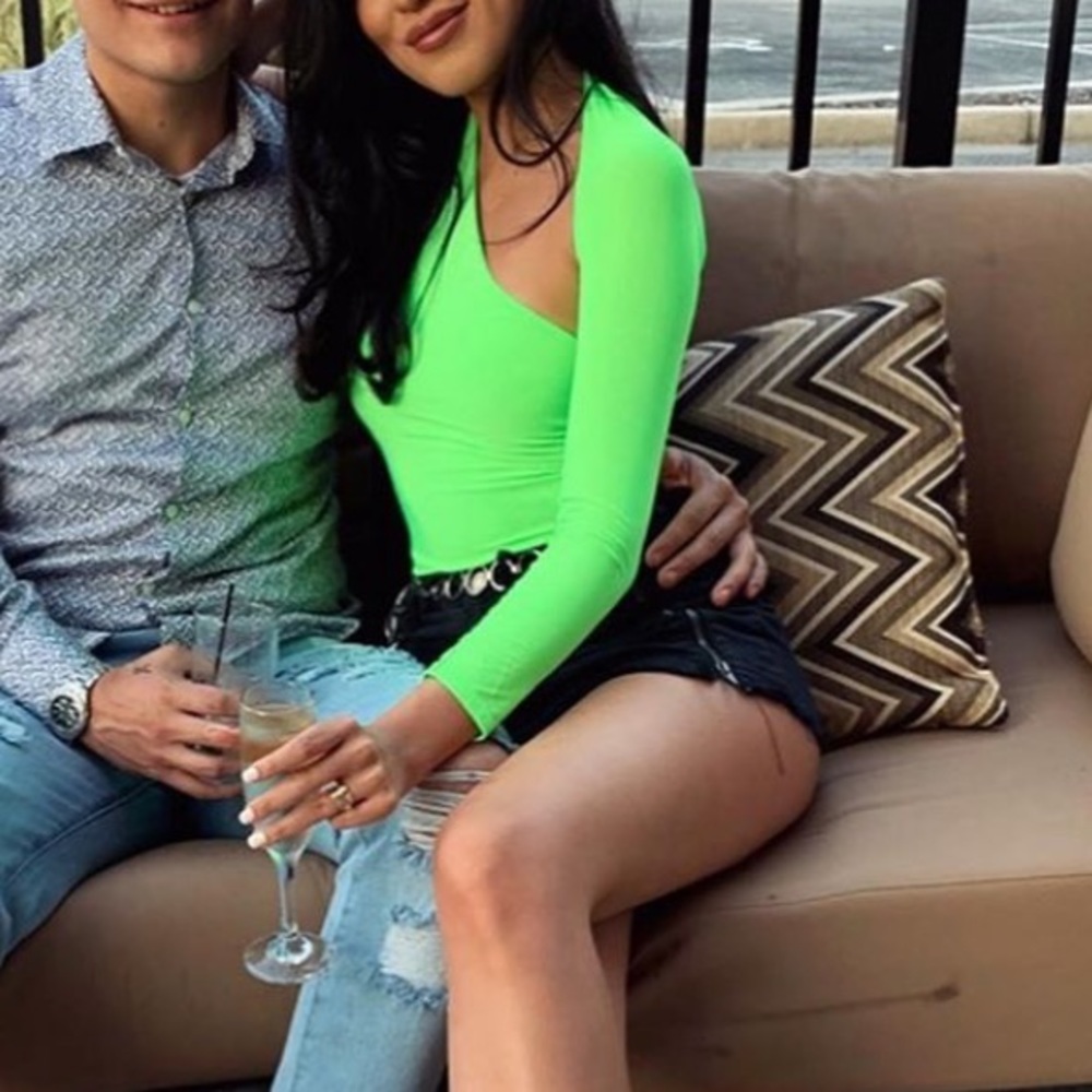 PLT LIME ONE SHOULDER BODYSUIT
